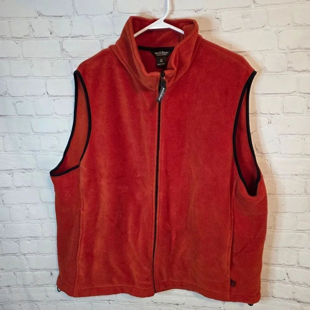 Woolrich Men's Deep Red Zip-Up Vest, Size XXL